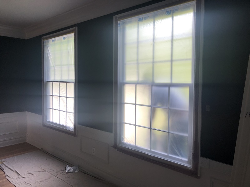 Plastic wrap the window so it does not get dusty